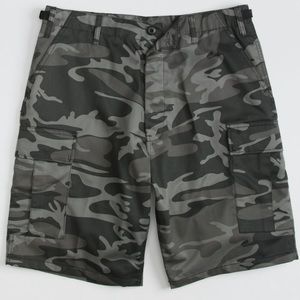 Burnside Board Shorts with Grey and Black Camo Print